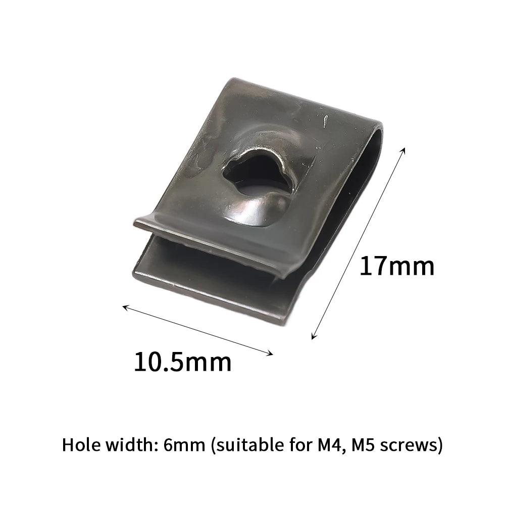 Car Metal Screw Fastener Clips U-Type Clip Anti-rust Iron Sheet Car Motorcycles Screw Buckle Bumper Protection Fastener Clips