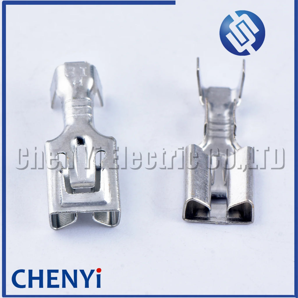 20 Pcs Brass Tinned Crimping Automotive Wire 6.3mm Terminal Female Auto Cable Connector plug Mental Pins 7116-2873