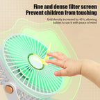 Car Clip-on Fan 5 Speed Quiet Rechargeable Desktop Portable Air Circulator Wireless Fan with LED Light for Office Amagi