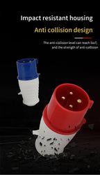 5Pcs Industrial Plug and Socket Waterproof Connector 3PIN 4PIN 5PIN 16A/32A  Waterproof Electrical Connection Wall Mount Socket