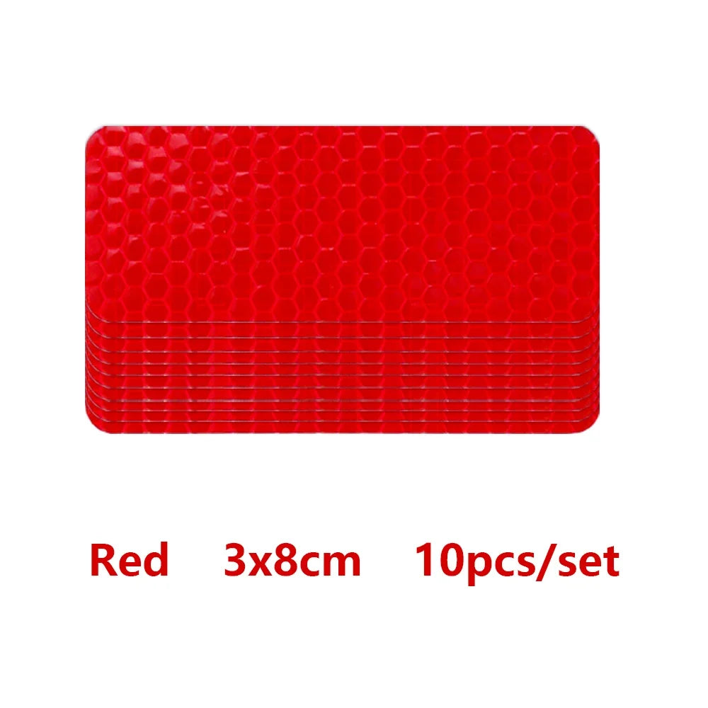 3*8cm Car Bumper Reflective Stickers Reflective Warning Strip Tape Secure Reflector Stickers Decals Safety Warning Tape 10pcs