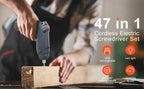47-Piece Cordless Electric Screwdriver Kit with LED Light, Rechargeable Multifunctional Drill Driver for Home Projects