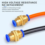5PCS PM Push to Connect Fittings 4/6/8/10/12mm Bulkhead Union Quick Release Air Connector for 1/8-1/2" Thread Pneumatic Fittings