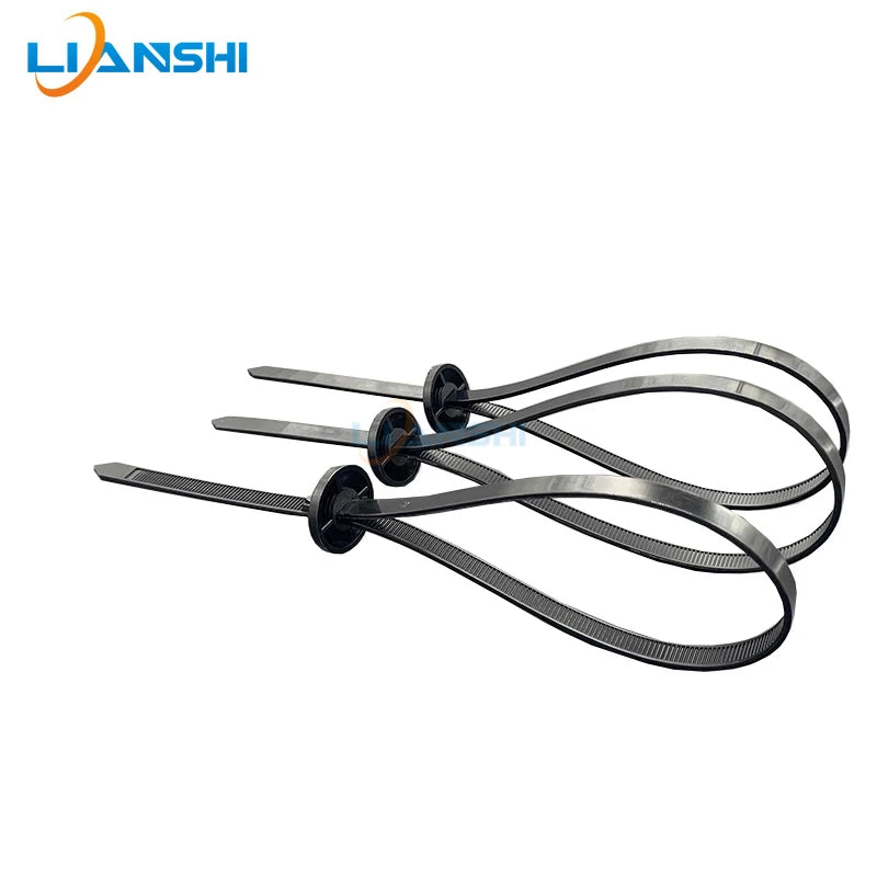 8*380mm automotive base plate cable ties, circular fixed head for automotive frame wiring harness cable ties