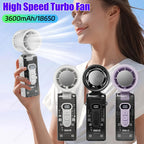 Motorcycle High-speed Cooling Handheld USB Rechargeable Portable LED Digital Display Mini Fan Ice Compress Fan Power Bank Amagi