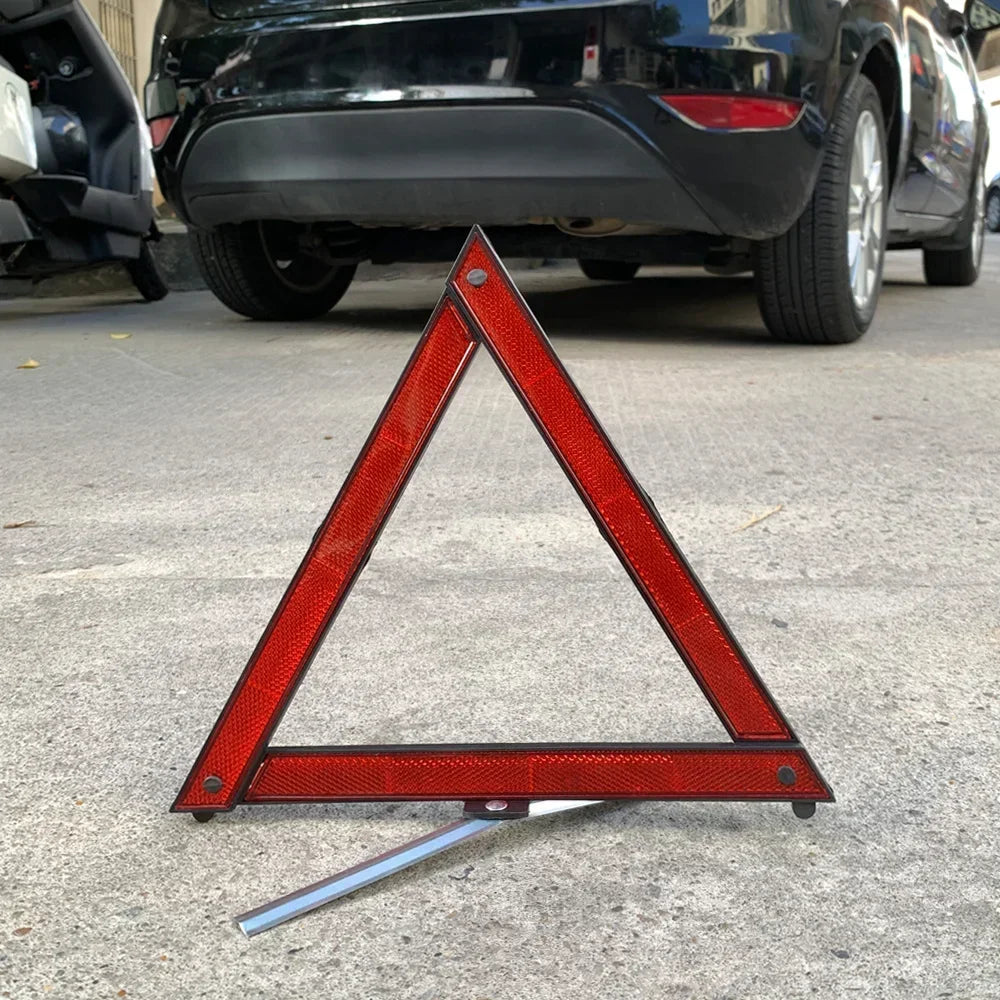 Car Tripod Folded Stop Sign Reflector Emergency Breakdown Warning Triangle Red Reflective Sticker Safety Hazard Tripod Amagi