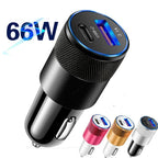 66W USB Car Charger Fast Charging Type C Chargers PD QC 3.0 Phone Charger in For IPhone 15 Pro Max Xiaomi Huawei Samsung Amagi