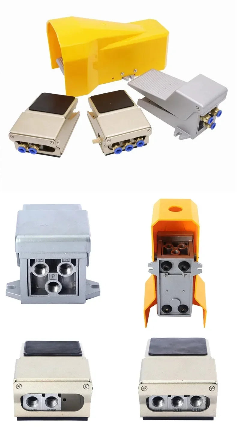 Lockable Pneumatic Foot Pedal Valve Switch, 2 Position 5 Way Air Control Valve FV320 FV420 4F210-08GL for Industrial Machinery