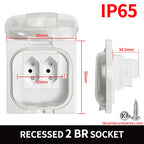 IP65 Waterproof Outdoor Socket- 16A High Power Wall Plate, 250V US/Thai Style 10A Receptacle, Bathroom & Weatherproof Electrical