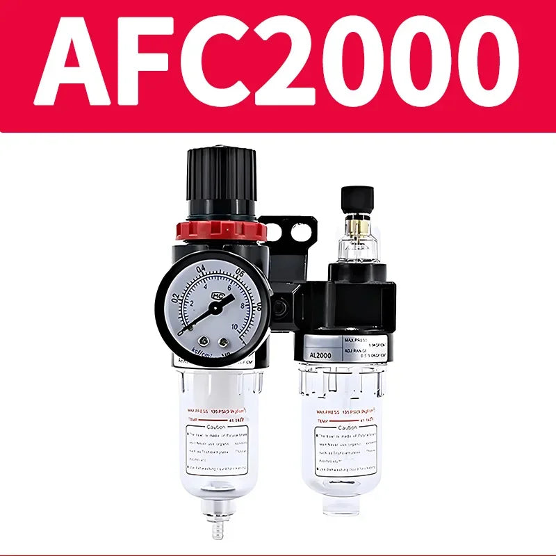 1/5/20 Sets AFC2000 1/4 Air Compressor Oil Water Separator Filter Regulator Trap with Pressure Reducing Valve for Airbrush