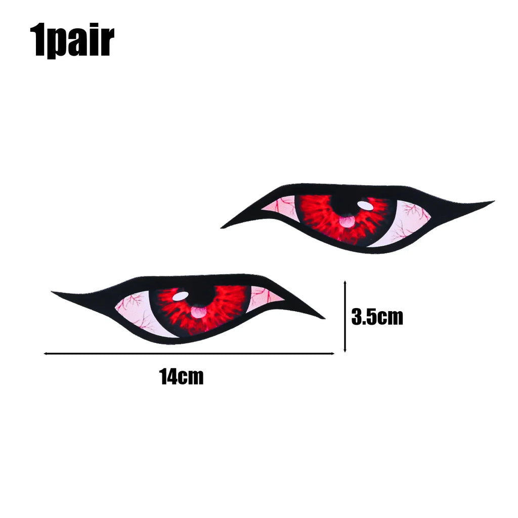 3D Reflective Eyes Stickers for Motorcycle Scooter Windshield Auto Decorative Night Light Safety Front Car Stickers Waterproof