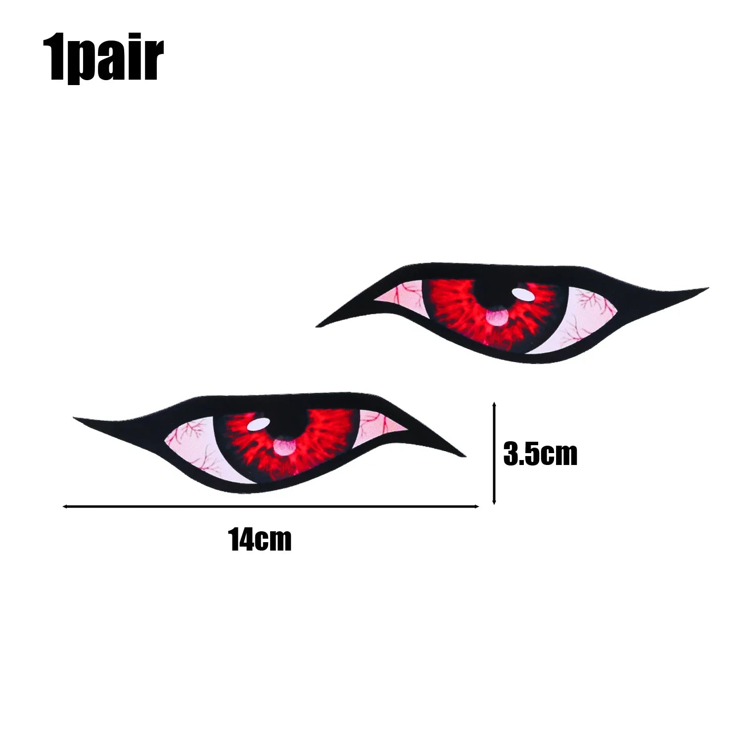 3D Reflective Eyes Stickers for Motorcycle Scooter Windshield Auto Decorative Night Light Safety Front Car Stickers Waterproof