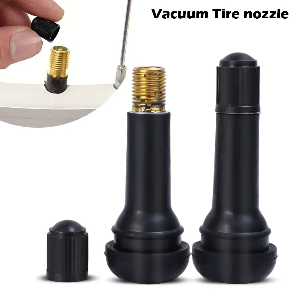 TR414 Car Wheel Tyre Tubeless Tire Tyre Valve Black Rubber Snap-in Stems Dust Caps Biycycle Wheels Tires Parts Accessories