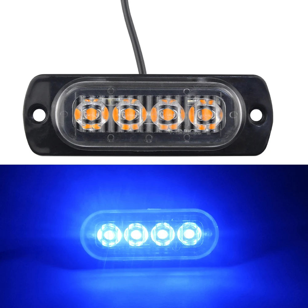 1PC 4Leds Car Light Grill Light Car Truck Trailer Beacon Lamp LED Side Light Car Grill Breakdown Light Lamp LED