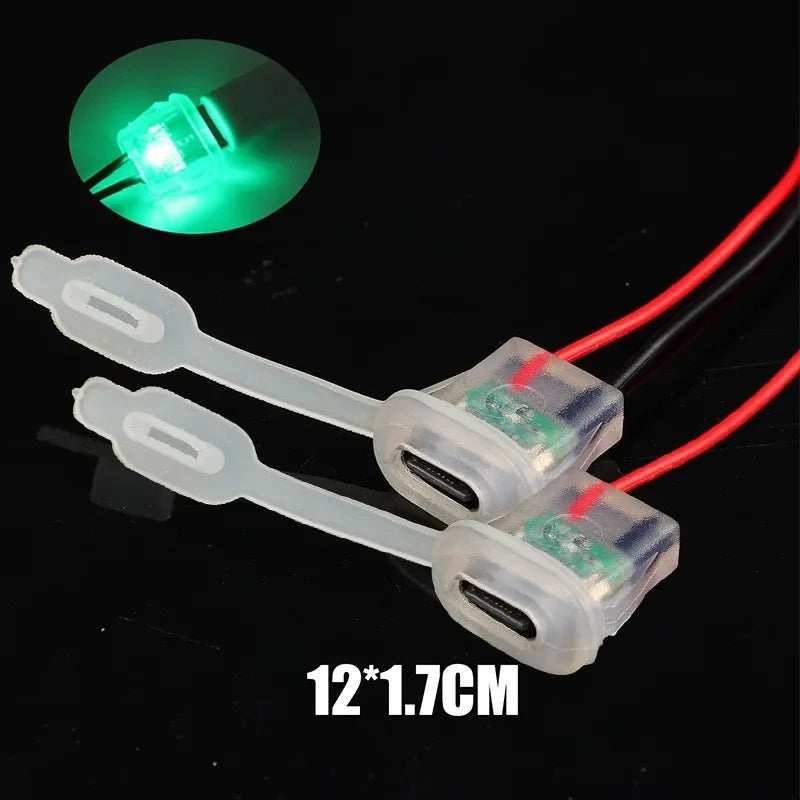2pin USB Type C 3A Input Type Charging Socket with LED Lights Plate Waterproof Power Port TYPE-C Female Connector Jack