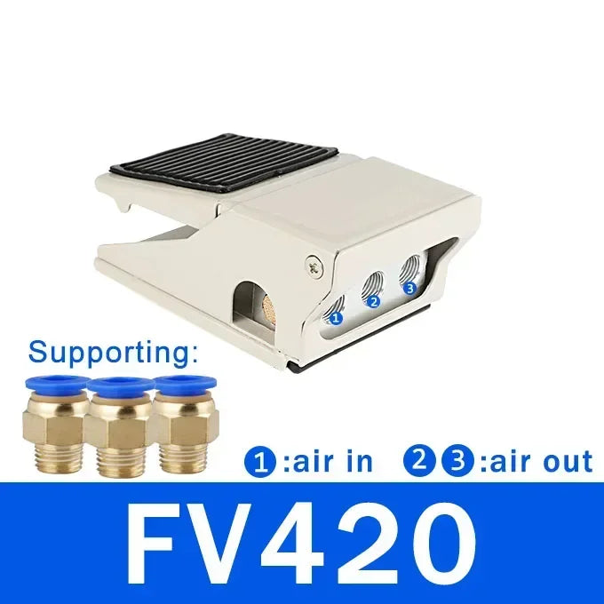 Lockable Pneumatic Foot Pedal Valve Switch, 2 Position 5 Way Air Control Valve FV320 FV420 4F210-08GL for Industrial Machinery