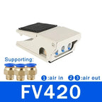Lockable Pneumatic Foot Pedal Valve Switch, 2 Position 5 Way Air Control Valve FV320 FV420 4F210-08GL for Industrial Machinery