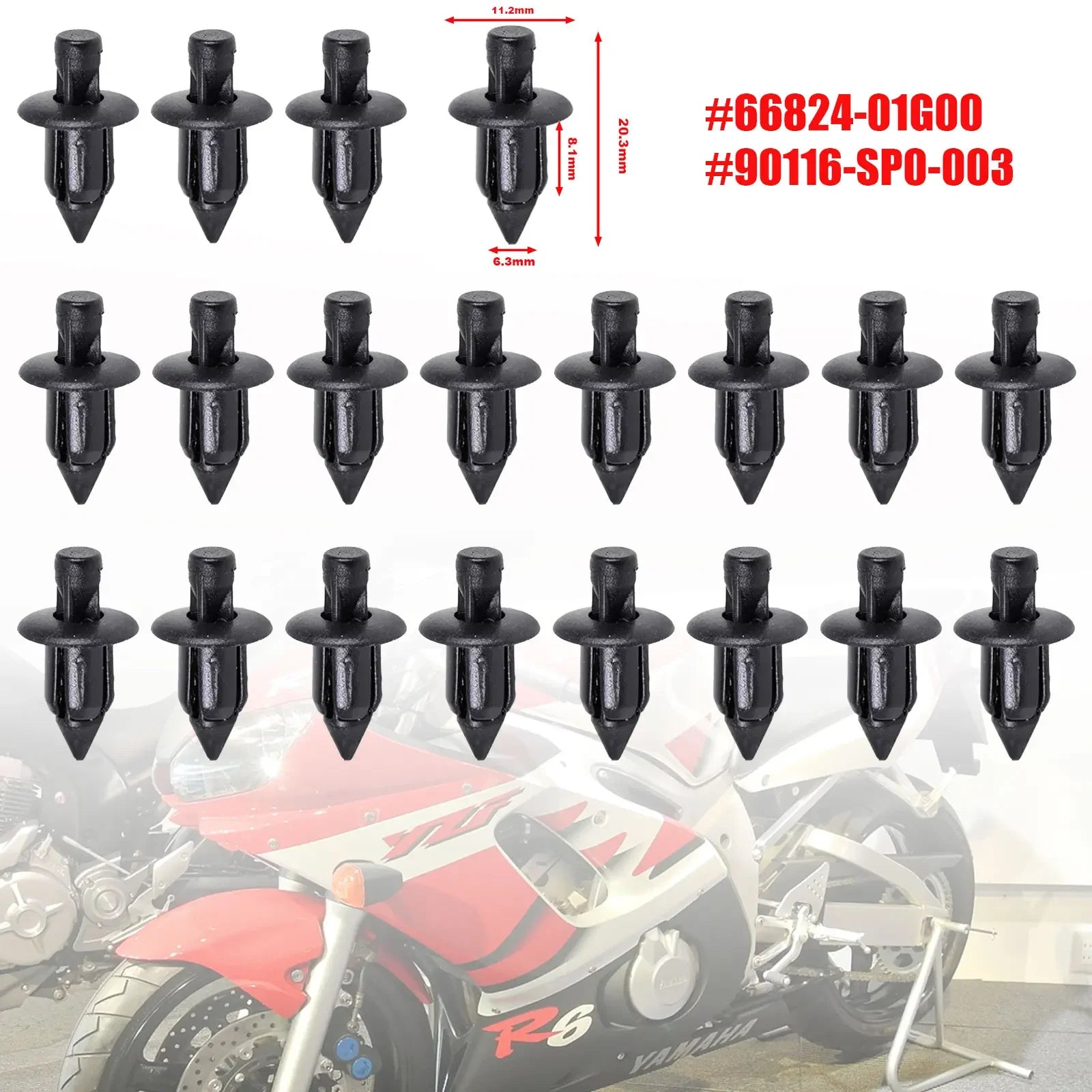 Expansion Screw Buckle Car Motorcycle Plastic Rivets Fastener Motorcycle Shell Flow Cover Screw Buckle for Suzuki Kawasaki Amagi