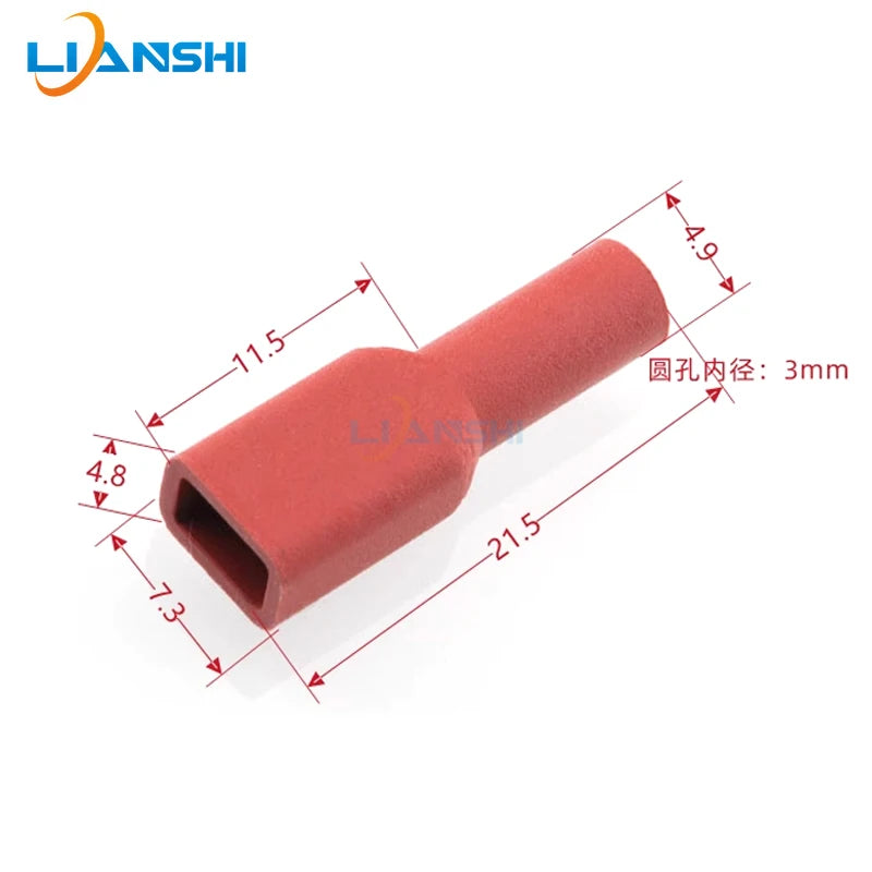 100pcs 4.8 Double wire elbow silicone sheath 187 elbow terminal sheath high temperature resistant 4.8 elbow flag spring sheath