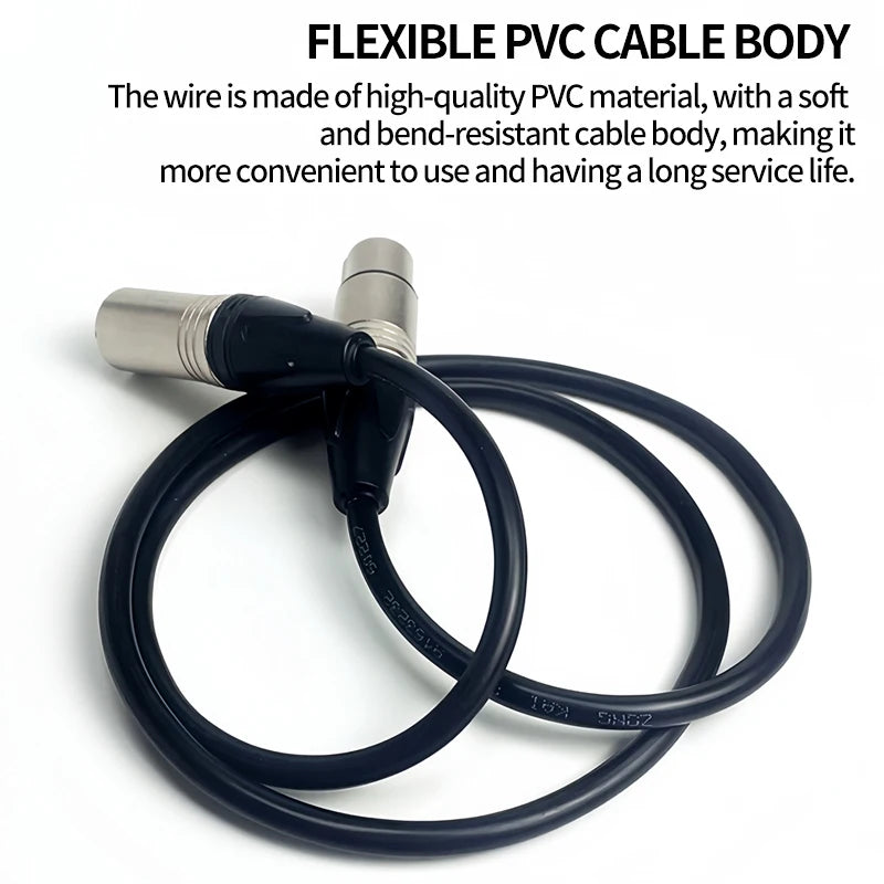 Gold-Plated 3-Pin XLR Male to Female Microphone Cable 1M–10M, 3×0.75mm² Pure Copper Balanced Audio Cord for Mixer, Speaker,Stage
