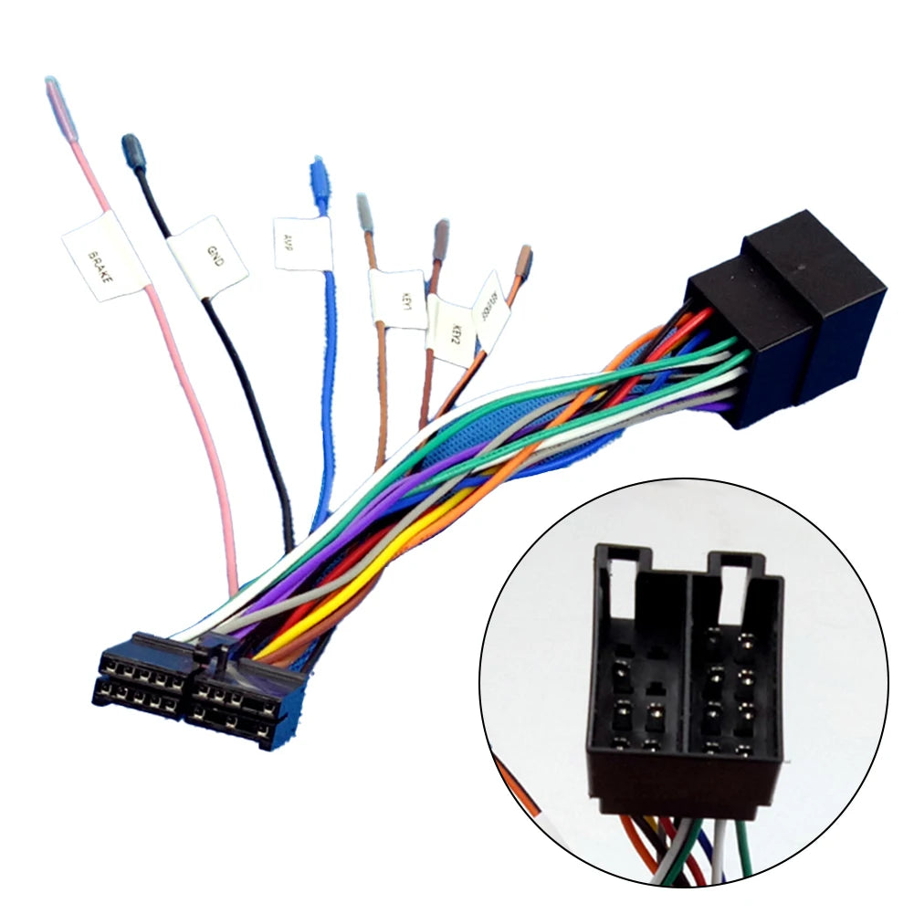 20-Pin Cable Adapter To ISO Wiring Harness Adapter 20-Pin ISO Car Radio Power Supply Adapter Cable Motherboard