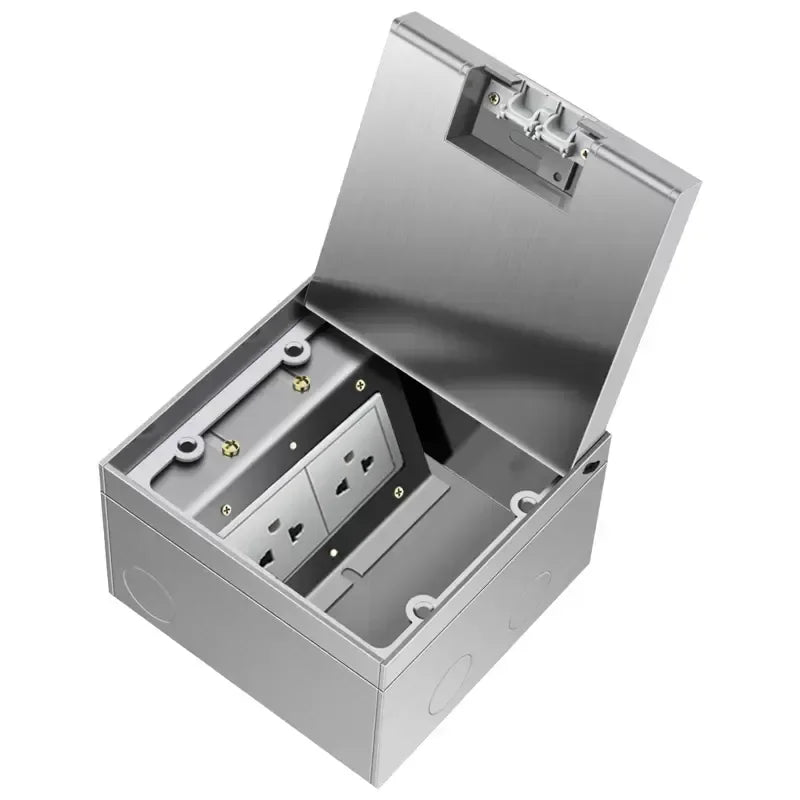 Stainless Steel Floor Socket Outlet, Hidden Flush Mount Electrical Floor Power Socket for EU US FR BR IL Standard Plug