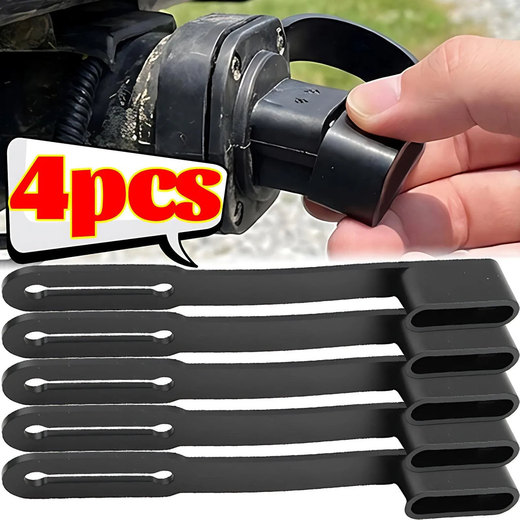 Universal 4 Way Flat Trailer Plug Cover Dust Cap Rubber Connector Boot with Safety Loop for RV Boat Truck Hitch Wiring Harness