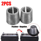 2 Pcs Car Battery Post Adaptors Sleeves Car Battery Terminal Converters Post Adaptors Sleeves Positive Negative Repair Shim