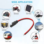 12V SAE Extension Cable Quick Disconnect 2 Pin Plug for Battery Charger Solar Panel Motorcycle Car RV Power Cord Wire Harness