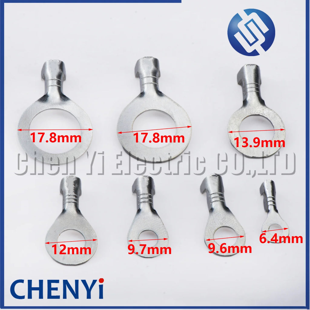 50 Pcs M3/M4/M5/M6/M8/M10/M12 Ring Lugs Eyes Brass tin plating Crimp Terminals Cable Lug Cold Pressure O Type Wiring Nose Pin