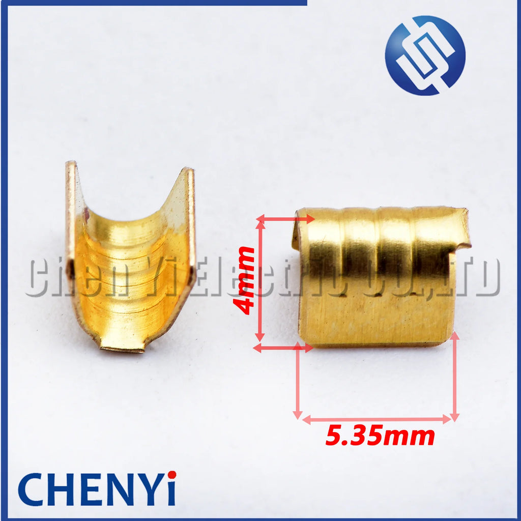 100 Pcs wire crimping brass terminal blocks wire docking and parallel terminals Copper strip joint For C-type U-type