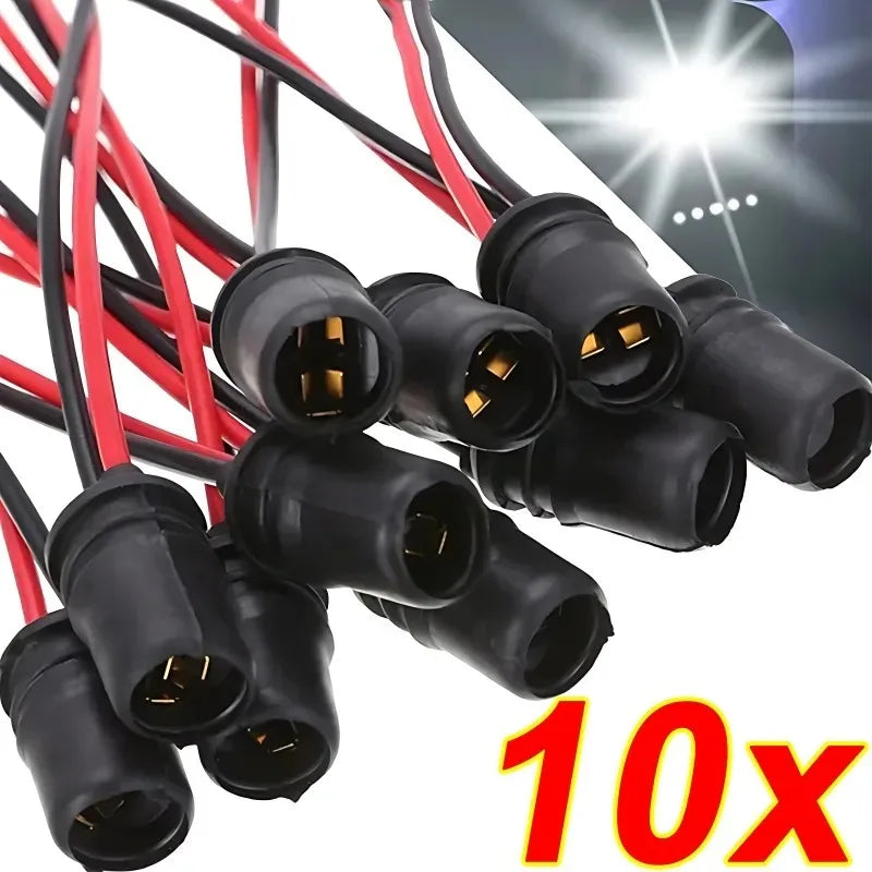16/1pcs DC12V T10 W5W 147 Dashboard Wedge Light Bulb Socket Rubber Light Bulb Socket Lamp Holder Connector for Auto Truck Boat