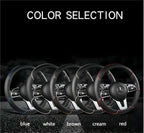38 Cm/15 Inches Universal Car Faux Leather Steering Wheel Cover Sweat-absorbent And Breathable Handle Interior Upgrade New Amagi
