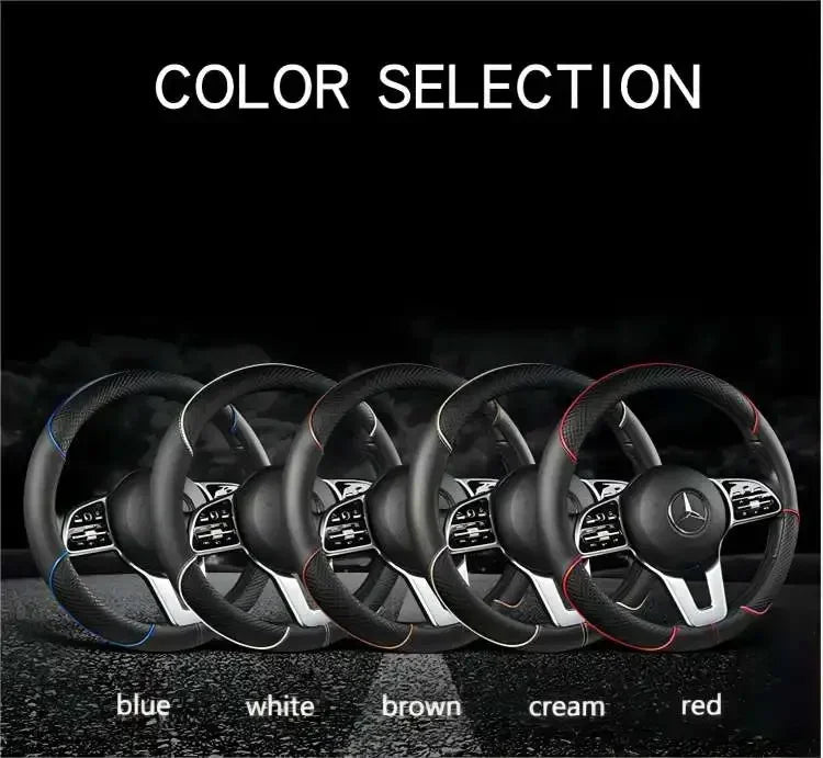 38 Cm/15 Inches Universal Car Faux Leather Steering Wheel Cover Sweat-absorbent And Breathable Handle Interior Upgrade New Amagi