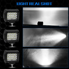 1Pcs LED Light With Accessories 4inch 72W LED Work Light Bar Sport Combo Lamp White For Offroad Driving Truck Tractor Boat Truck