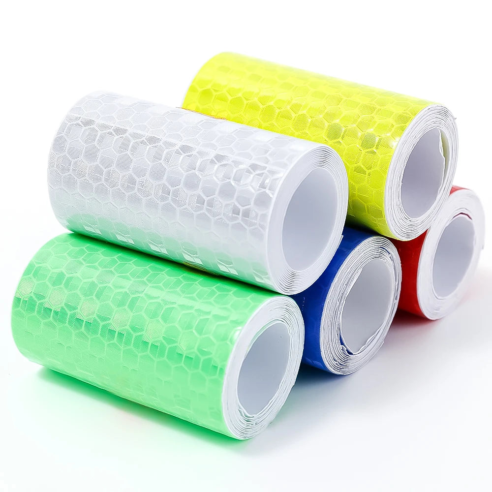 Car Reflective Tape Safety Warning Car Decor Sticker Reflector Anti-collision Strip Protective Tape Strip Film Auto Moto Sticker
