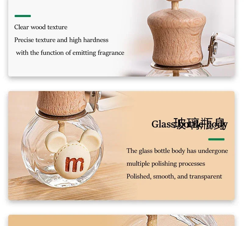Fashion Car Hanging Perfume Pendant Fragrance Air Freshener Empty Glass Bottle For Essential Oils Diffuser Auto Ornaments Amagi