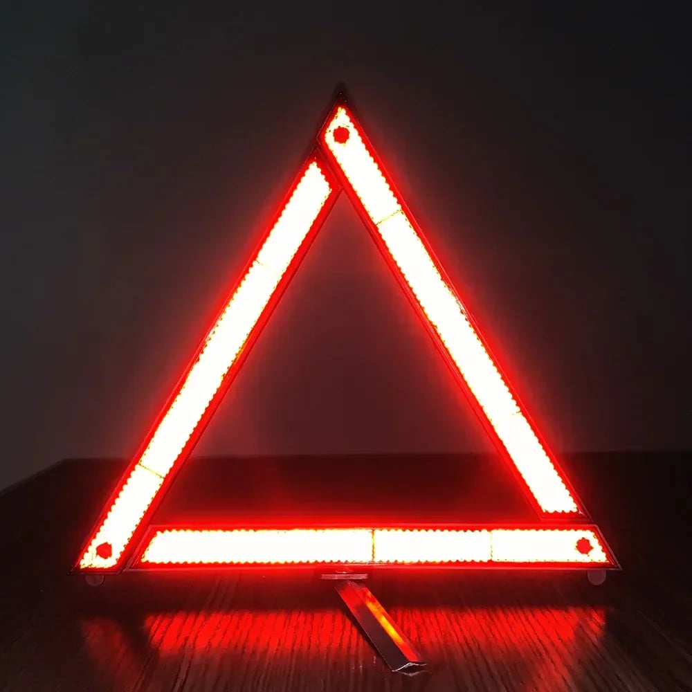 Car Tripod Folded Stop Sign Reflector Emergency Breakdown Warning Triangle Red Reflective Sticker Safety Hazard Tripod Amagi