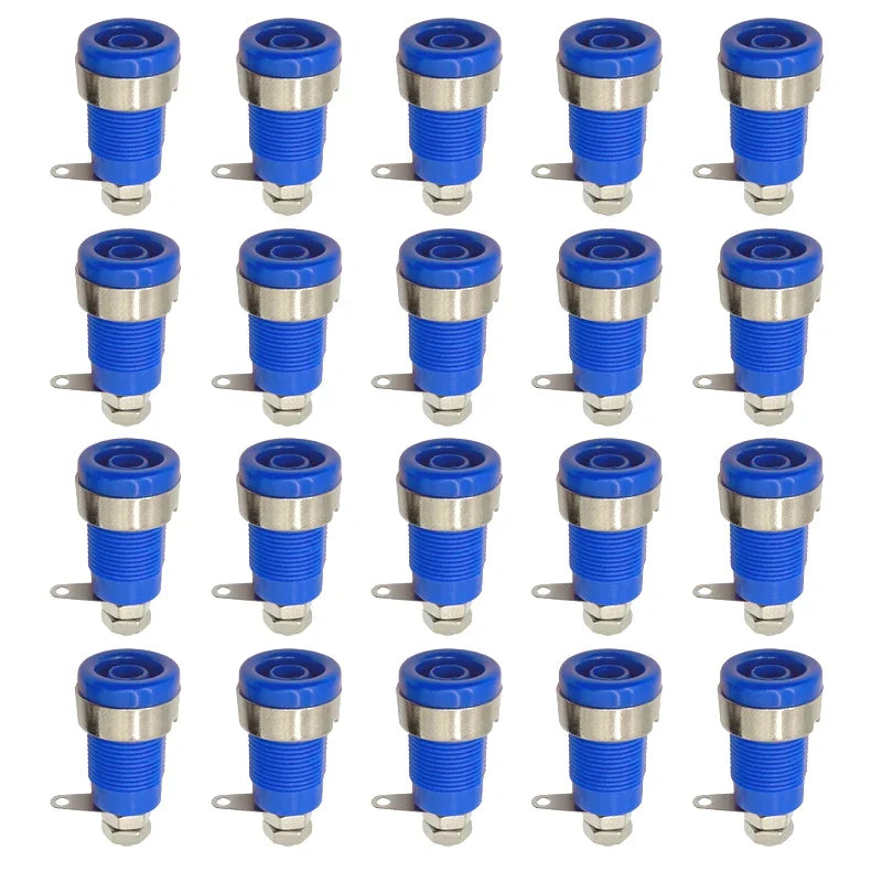 20PCS 4mm Banana Socket 32A Panel Mount Female Connectors, Insulated Safety Binding Post Jacks, 5 Colors for DIY Projects