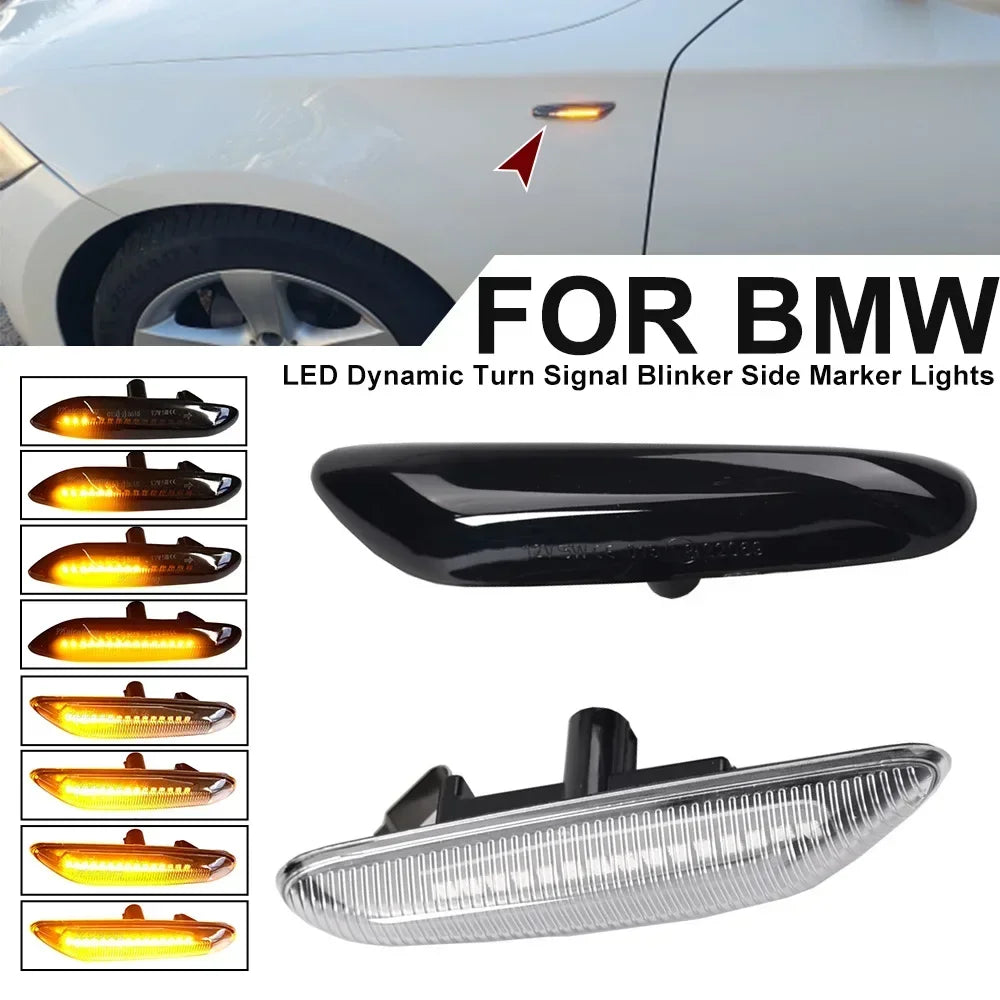 1 Pair Car Dynamic Turn Signal Light LED Side Marker Lamp For BMW E46 E90 E87 X3 E83 X1 E84 X5 E53 E91 E92 E60 E61 E81 E82 E88