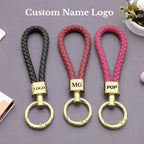 Trend Black Pink Color Braided Rope Car Keychain Fresh Ice Cream Color Key Pendant Sheep Pattern High Ring Leather Rope Amagi
