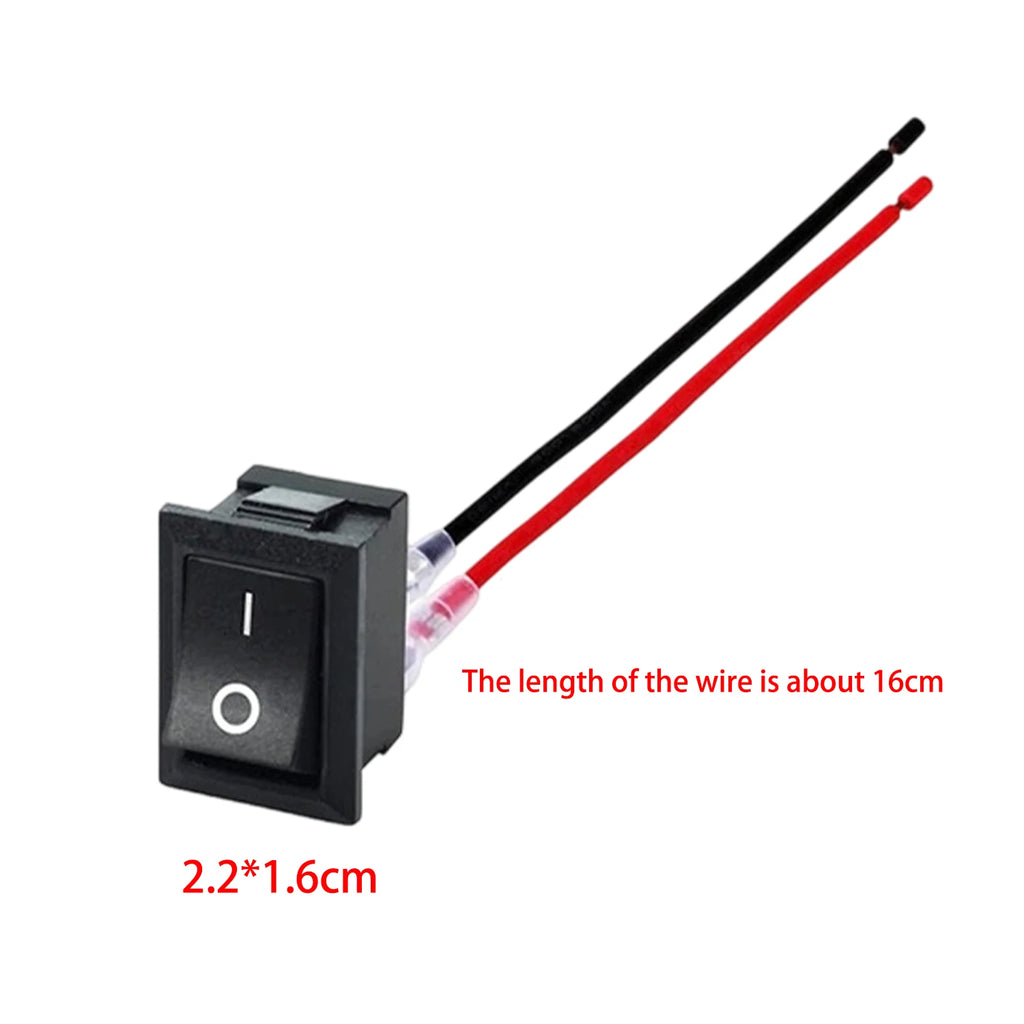 10/1Pcs Round Rocker Switch ON/Off SPST 2Pin Latching Toggle Switch Snap Boat Car Round Switches Pre-Wired 6A/250V 10A/125V