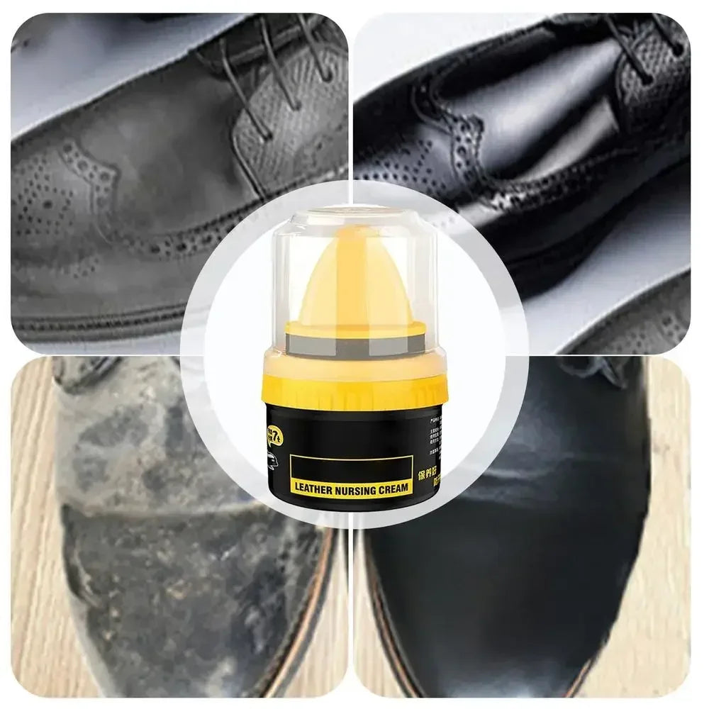 Car Leather Cleaning Cream Interior Seat Maintenance Care Oil with Sponge Brush Sofa Bags Shoes Back to Gloss Polisher Cleaner