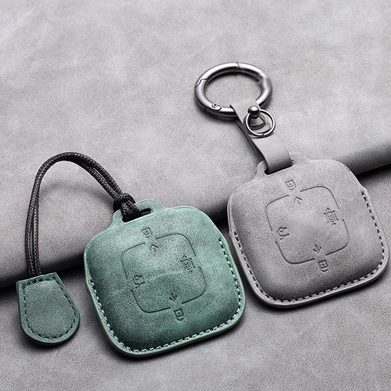 New Leather 4 Buttons Car Remote Key Case Cover for Zeekr 001 X 2021 2022 2023 for ZEEKR 001 009 Full Protector Fob Keychain