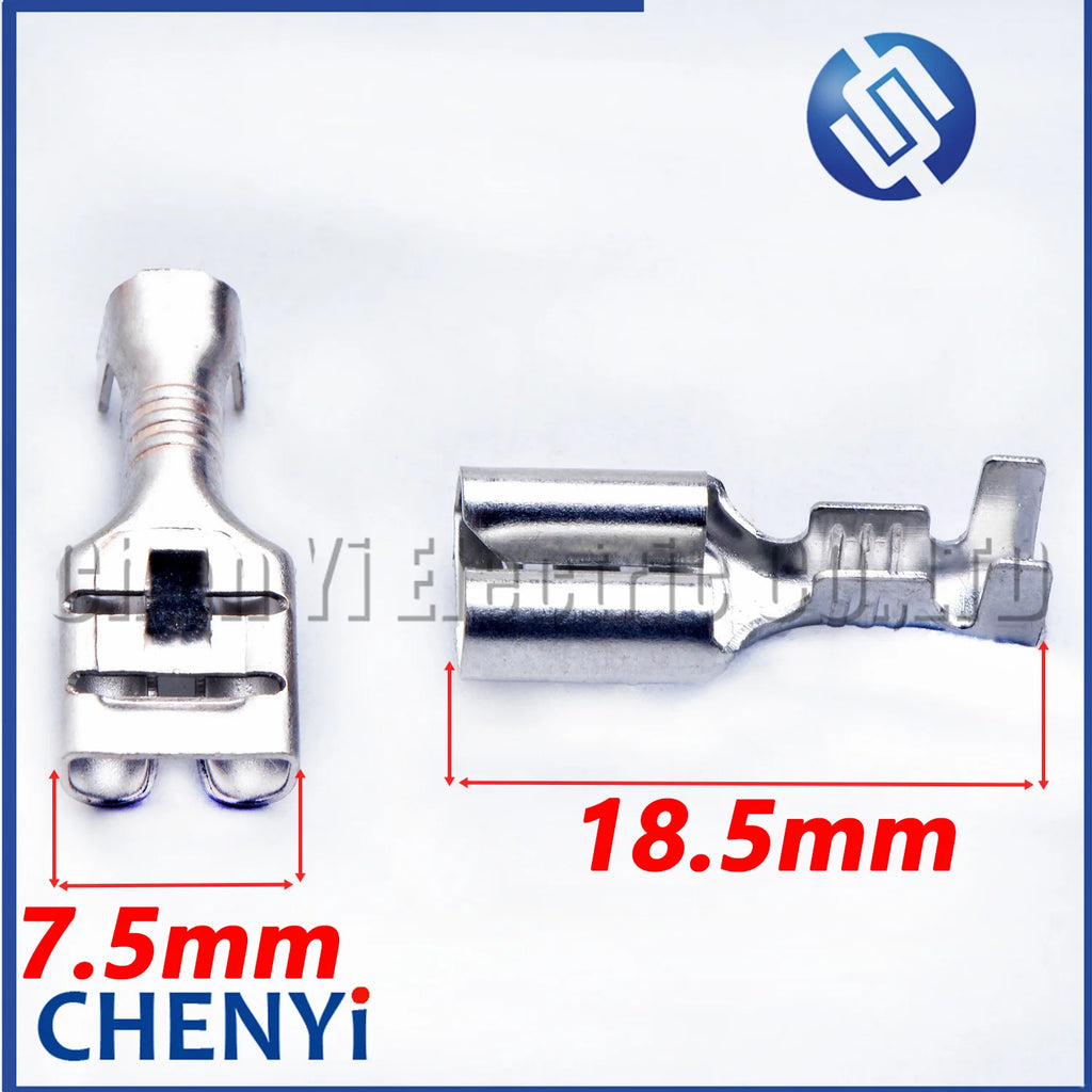 50 Pcs 6.3 series auto wire Brass tin plating terminal For fuse connector crimp loose pins Female terminals