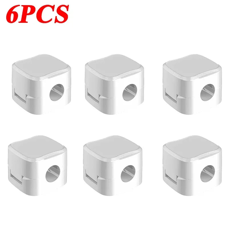 6/12 PCS Magnetic Cable Clips Cable Smooth Adjustable Cord Holder Under Desk Cable Management Wire Keeper Organizer Holder Amagi