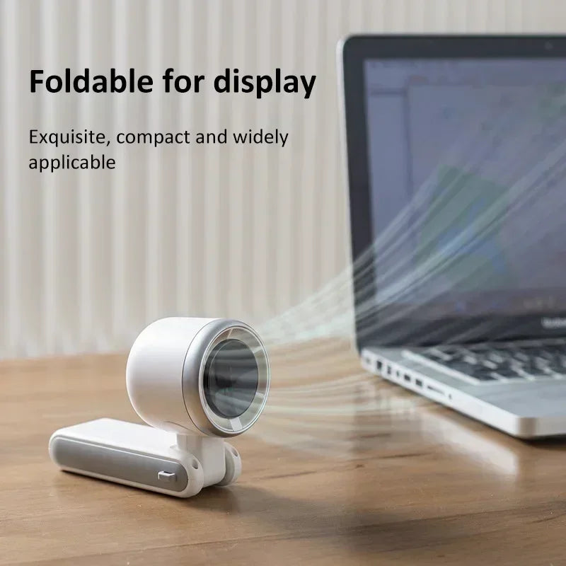 Car Portable Mini Fan 3600mA Rechargeable Battery USB Foldable Handheld Fan Turbo Bladeless Small Pocket Fan for Outdoor Amagi