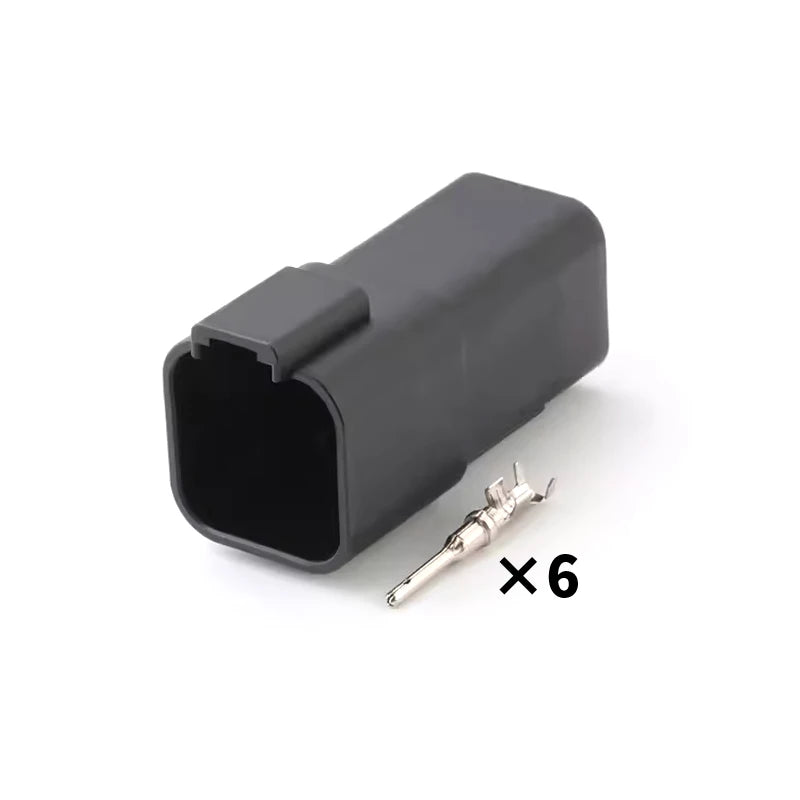 DT06-2S/DT04-2P Deutsch black connector Automotive waterproof wiring harness plug 12PB connector rubber shell with terminal