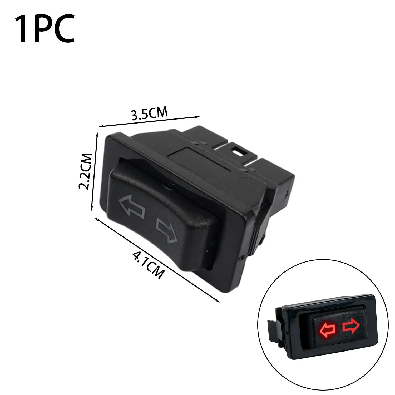 General 5-Pin DC 12V 20A Motors Electric Window Switch Lift/Lower Switch Blue/Red Light Color and Wiring Harness Interior Trim
