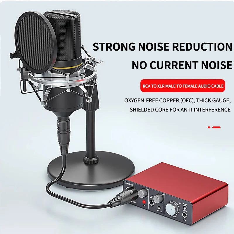 3-Pin XLR Male to Female Microphone Cable, 3×18AWG Balanced DMX Audio Cord for Stage Light, Mixer, Speaker & Amplifier
